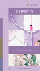 ALPSPORT TX Original Carbon Fiber Racketbadminton Original Racket Set Suitable for Beginners and Students 4u 100g Offensive Racket ALPSPORT