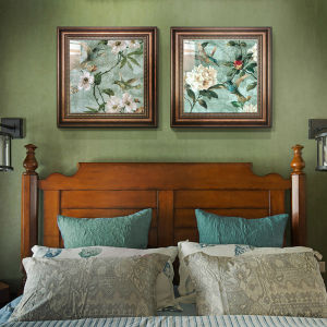 YASISHA | Rustic & European Style Floral Wall Art Blue