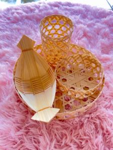 ชุดจัดเบรค (ตะกร้านี้ ได้รับสินค้า 10ชุด) ชะลอม ชุดจัดอาหารว่าง มี 4 ชิ้น