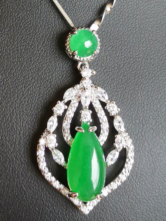 [Hu Er Jade] Diamond Inlaid Natural Jade Pendant Necklace Girlfriends ...