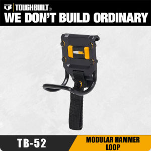 TOUGHBUILT TB-52 Modular Hammer Loop Heavy Duty Steel Clip-on Belt Hammer Holder with Power Cord Strap for Electrician