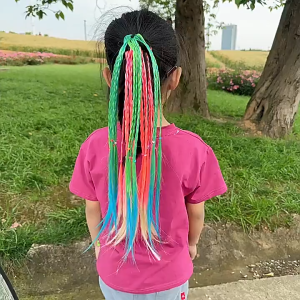 Wig Rambut Palsu Motif Kepang / Hair Extension Warna Warni / Rambut Palsu Kuncir Kuda / Wig Rambut Fashion