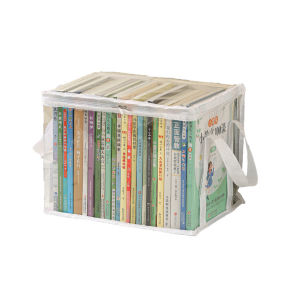 Foldable Book Box Student Dormitory Classroom Book Organizer Transparent Waterproof Household Book Organizing Storage Box