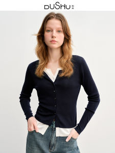 DUSHU | Plus Size Knit Cardigan Tencel Blend Autumn Wear Inner