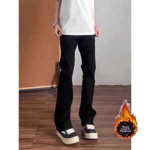 Washed Black Lightning Stripe Slim Fit Straight Leg Jeans for Men