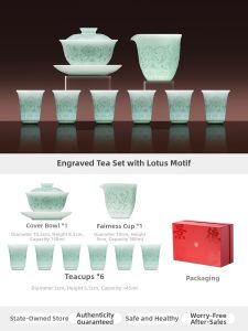 JINGDEZHEN | High-End Large Tea Set Teacup Home Use