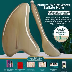 White Water Buffalo Horn Gua Sha Board Facial Beauty Womens Special Face Scraping Board Eye Muscle Stick Full Body Universal