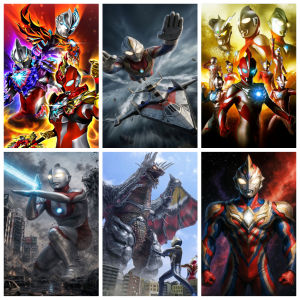 Bandai | Oil Painting By Numbers Anime Hero Characters U-Ultraman Home Decor Modern Wall Decor for Living Room Bedroom Gift No Frame