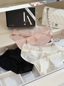 Elegant Commute Satin Womens Underwear Low Waist Cotton Lining Breathable Nylon Pure Color Youth Fashion LadyAllure Brand