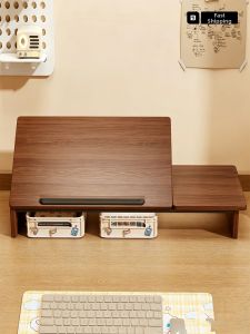 MUGG | Foldable Wooden Desk Organizer Stand Multi-purpose Computer and Notebook Holder