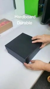 Hard Cover Black Gift Box - Top Bottom Solid Packaging Box Black Gift Wrapping Paper Black Christmas Stockings - Lazada