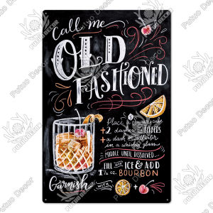 Putuo Decor Cocktail Tin Sign Vintage Plaques Metal Plate Retro Painting Art Poster for Bar Club Man Cave Wall Decoration