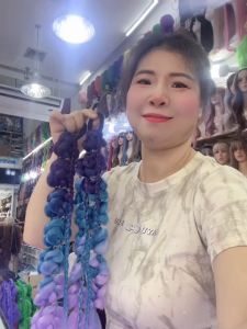 ผมเปียไหมถักสี แฮร์พีชผมเปียสีไฮไลท์ ยาว60 Cmไหมไฟเบอร์ยางรัดผมง่ายๆ