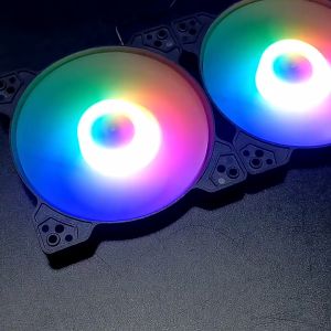 aigo 120mm Single 4pin ARGB Chroma LED 120mm Sound off PC Case Fan White Black