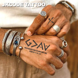 Herbal Hand Tattoo Stickers with Letters Main Themes of Love Sun Faith Arrows Crosses Totems Herbal Temporary Tattoos Prayer Temporary Tattoos