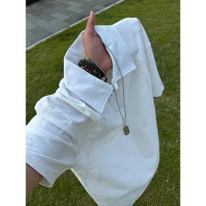 ZHUOCAN | Dark Grey Breathable Ice Silk Short Sleeve Polo Shirt for Summer