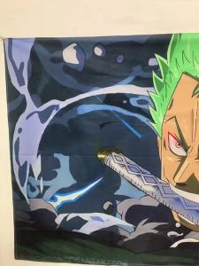 ผ้าพื้นหลังวันพีซ ins ผ้าแขวนห้องนอนหอพักตกแต่งข้างเตียงปรับปรุงการ์ตูนผ้าติดผนังลูฟี่โซรอนนิกา