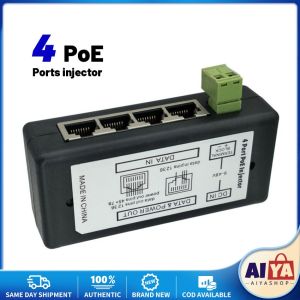 ★Same Day Shipping★ 4 Port POE Injector for CCTV Surveillance IP Cameras Power Over Ethernet Adapter POE Power Adapter