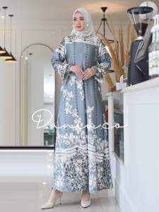 GAMIS SILKY M4XMARA MOTIF TERATAI/ PENGAJIAN / SERAGAMAN / PESTA / BISA COD / BEST SELLER / TERLARIS