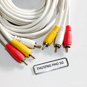 Cáp âm thanh 6 đầu AV dài 3m (Đầu AV - Hoa sen) / Hiệu JSJ chất lượng