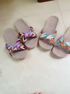 Dép Cói Nữ Đi Biển Đi Mưa Họa Tiết Thổ Cẩm Phong Cách Bắc Âu SP58Dép Đi Biển Nữ Quai Thổ Cẩm