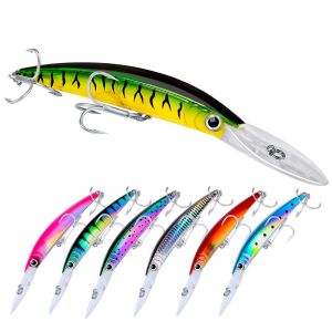 1Pcs 17cm 27g Minnow Lure Wobblers Fishing Lure Deep Diving Artificial Hard Bait Trolling Boat Sea Fishing Bass Pike Lure