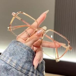 Photochromic Anti Radiation Glasses Metal Eyeglass For Woman Men
