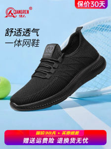 Mens Breathable Mesh Sports Shoes Summer Lightweight Comfortable Casual Fabric Shoes Walking Shoes Fashionable round Toe