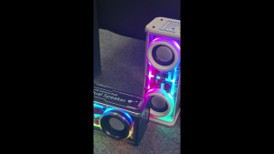 ลำโพงบลูทูธ V8 ลำโพงใส ไฟวิ่ง RGB เสียงแน่น ดีไซน์ใสแบบ Mecha Bluetooth 5.0