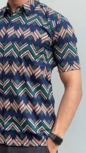 Kemeja Batik Pria Slimfit Stretch Lengan Pendek Bahan Stretch Melar Premium