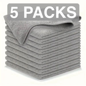 5-Pack Multipurpose Microfiber Cleaning Cloths 30x30cm Super Absorbent Reusable Kitchen Towels Mixed Color
