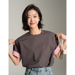 Summer Short Sleeve Thin round Neck Multicolor Loose Easiest for Match Bottoming Shirt European Goods Anti-Aging Fashion Figure Flattering T-shirt Top Women
