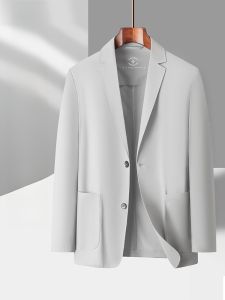 ROMON | Lormen Mens Ice Silk Sun Protection Suit Ultra-Thin Summer Business Casual Korean Style Single-Breasted Jacket Coat