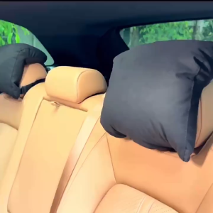 【Local Shipping】Breathable Suede Universal Car Read Second Row Seat Headrest With Adjustable Straps Neck ProtectHead Rest Pillow