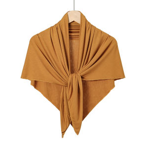 Khăn Quàng Cổ Tam Giác Cotton Trơn Màu Dành Cho Nữ Khăn Hijab Khăn Choàng Mềm Mại Kiểu Dáng Thời Trang Khăn Turban Băng Đô Kiểu Hồi Giáo