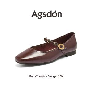 Agsdon | Giày Bệt Mũi Vuông Phong Cách Pháp Cho Mùa Thu Đi Làm