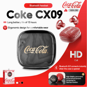 Coca-Cola CX09 ClipOn True Wireless Earphones Bluetooth 6.0 Headset with Mic Outdoor Sports Headphones for Running Workout