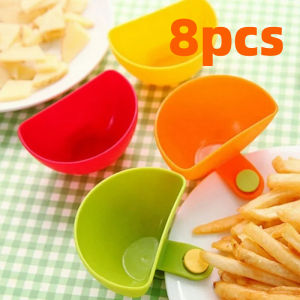4/8PCS Dip Clip Bowls Assorted Colors Multi-purpose Tomato Sauce Vinegar Seasoning Container  Kitchen Dipping Bowl Sauce Holder