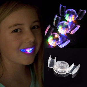 Lucu Gigi Lampu Led Gigi Kedip Gigi Behel Tali Penjaga Mulut Halloween Trick Mainan Pesta Props