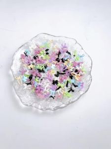 50PCS Solid Color Mini Bowknots Resin Nail Charms Adorable Sweet Irregular Bows Nail Art Decorations for DIY Fairy Nails Designs