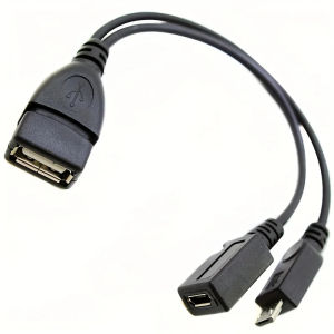 2-in-1 OTG USB to Micro USB Splitter Adapter for Fire Stick 4K/Fire TV Android Phone/Tablet Durable Tech Accessories