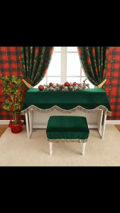 Khăn phủ đàn piano cơ đàn piano điện tử 88 phím nhung xanh nhung đỏ trang trí giáng sinh noel năm mới Tết