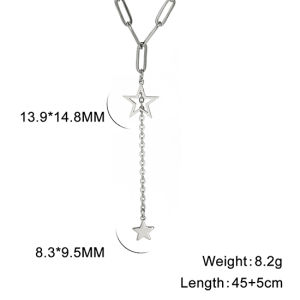 Cazador Trendy Kpop Star Necklaces for Women Stainless Steel Tassel Chain Necklace Party Birthday Gift Jewelry 2025 Wholesale