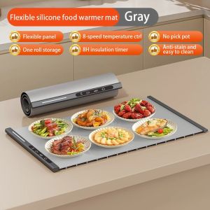 TINSOL 220V Flexible Silicone Food Heating Pad Foldable Food Heating Tray Electric Food Heating Pad Smart Thermostat Tableware