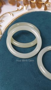 Vòng tay vòng bản đá Ngọc Onyx xanh pastel nguyên khối dày 9.5mm nhiều size ni tay rất xinh xắn dễ thương | Hoa Minh Gem