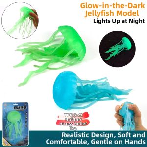 Glow in Dark Stress Relief Silicone Jellyfish Octopus Eel Marine Animal Toy