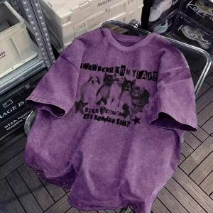 PAZHAOLANG | Oversized Short Sleeve Cotton T-Shirt Summer