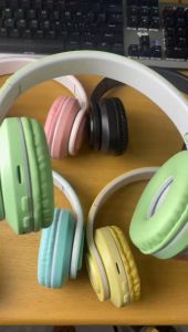 Headset Bando Macaron Bluetooth P-39 + Mic Handsfree Wireless V5.0 Stereo Sound Bass Support SD Card