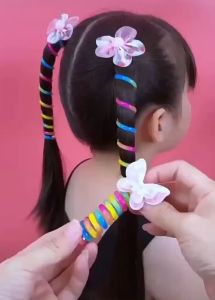 ELMORA | IR1854 Kuncir Ikat Rambut Karet Kabel Telepon Kepang Gulung Spiral Motif Karakter Kartun