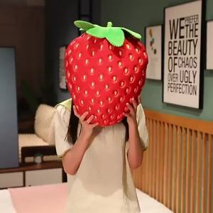 Simulation Big Strawberry Pillow 35cm Cute Fruit Cushion Plush Toy Bed Doll Strawberry Doll Ragdoll Gift Birthday Gift Holiday Gift